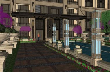 Sketchup住宅模型|高层,住宅,金地东御,新古典风格,居住建筑-BIM建筑网