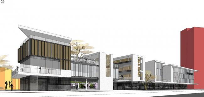 Sketchup商业模型|多层沿街商业，现代风格