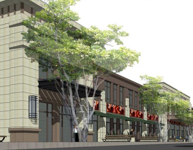 Sketchup住宅模型|高层住宅，商业街，底层商业，居住建筑，现代风格