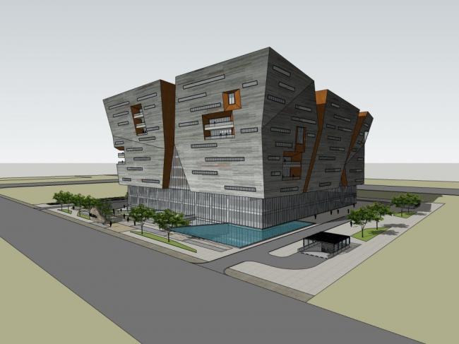 Sketchup文化模型|多层文化中心，现代风格，文化建筑