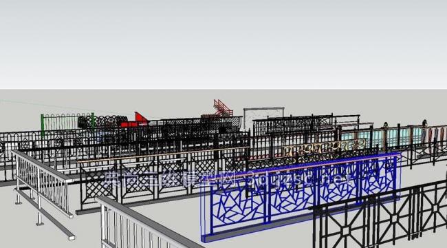 Sketchup素材模型|栏杆
