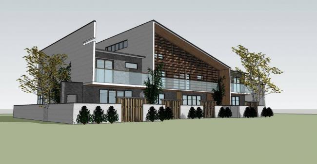 Sketchup住宅模型|多层住宅楼，居住建筑，新中式风格