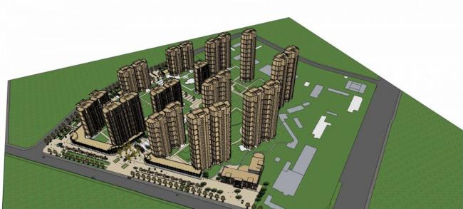 Sketchup住宅模型|高层住宅小区，居住建筑，商业裙房，新古典风格
