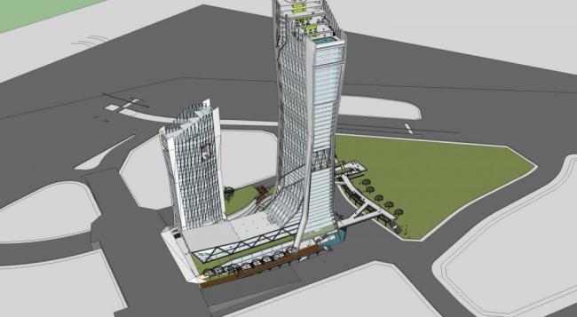 Sketchup办公模型|超高层酒店办公，现代风格