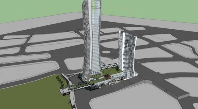 Sketchup办公模型|超高层酒店办公，现代风格