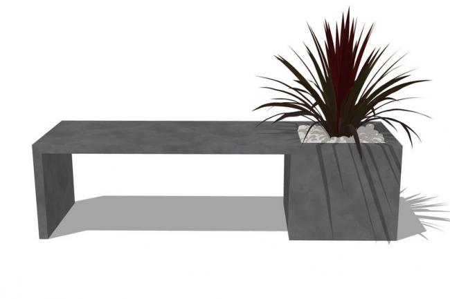 Sketchup素材模型|坐凳，户外座椅，公园椅