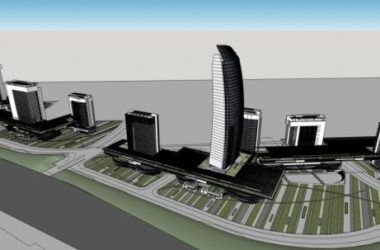 Sketchup办公模型|高层酒店办公，商业裙房，现代风格-BIM建筑网