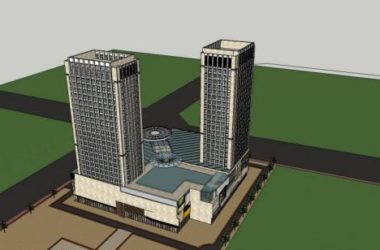 Sketchup综合体模型|高层商业综合体，酒店办公，商场，商业裙房，现代风格-BIM建筑网