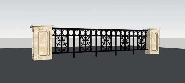 Sketchup素材模型|栏杆，欧式，建筑构件