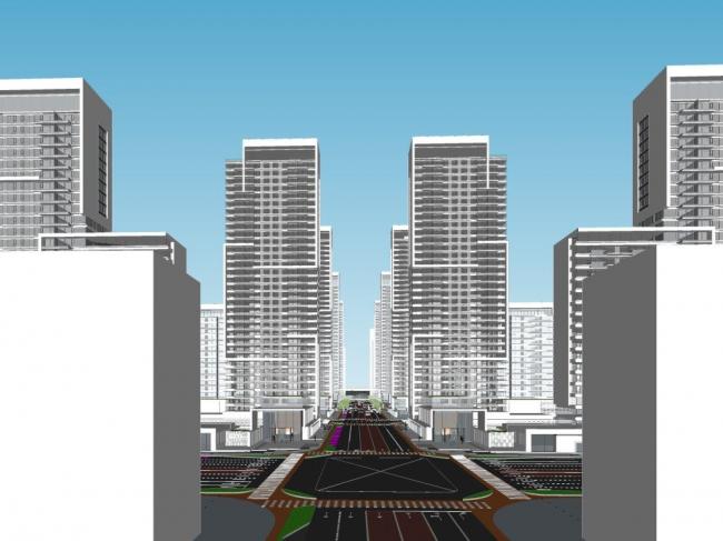 Sketchup综合体模型|超高层商业综合体，办公酒店，现代风格