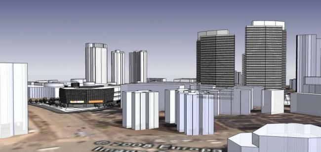 Sketchup住宅模型|高层住宅区，现代风格，居住建筑，多层商场，商业裙房