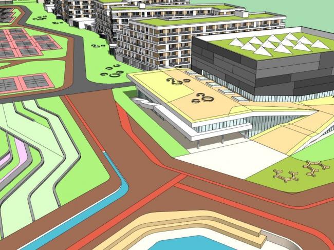 Sketchup学校模型|多层学校，校园，教育建筑，教学楼，现代风格