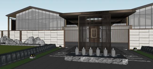 Sketchup商业模型|售楼处，现代风格，商业建筑