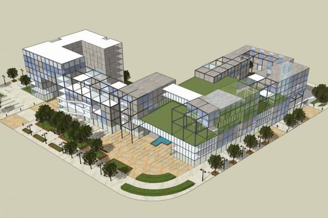 Sketchup商业模型|多层商业楼，小型办公楼，现代风格