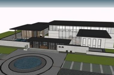 Sketchup商业模型|会所，新中式风格，商业建筑，现代风格-BIM建筑网