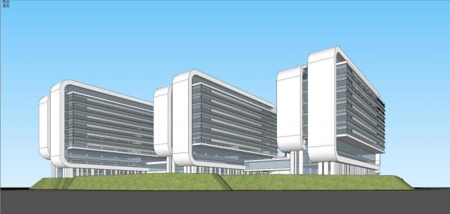 Sketchup医院模型|高层医院，医疗建筑，现代风格