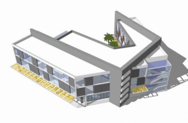 Sketchup办公模型|小型办公楼，低层，现代风格-BIM建筑网