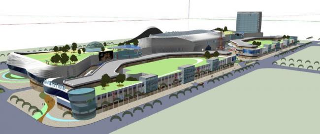 Sketchup综合体模型|多层高层混合，商业综合体，办公，现代风格