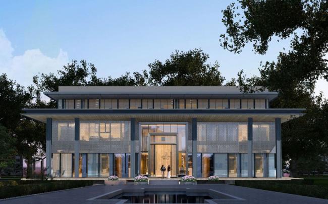 Sketchup商业模型|多层会所，新中式风格，商业建筑