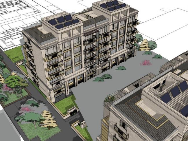 Sketchup住宅模型|多层住宅，居住建筑，现代风格