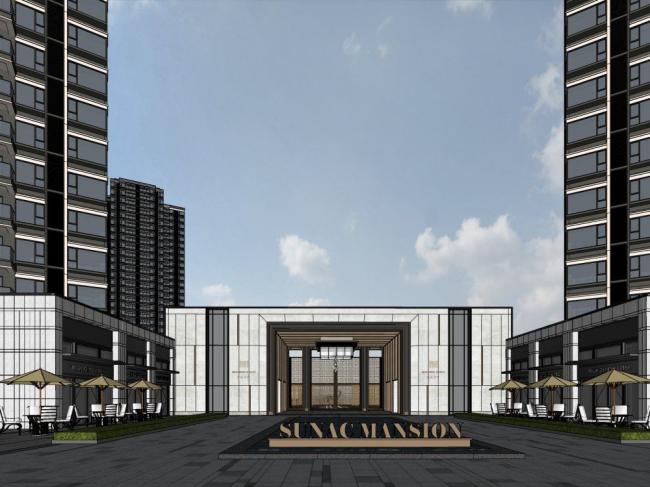 Sketchup住宅模型|高层住宅，居住建筑，现代风格