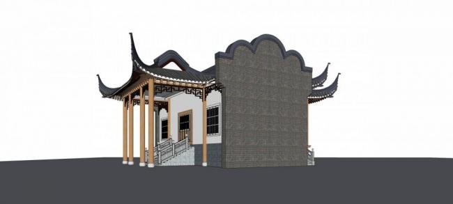 Sketchup小品模型|戏台，景观，单层，中式风格