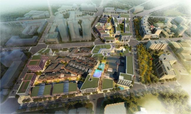 Sketchup商业模型|多层商业街，新中式风格，娱乐休闲设施