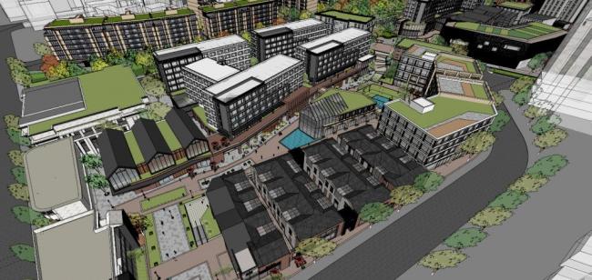 Sketchup商业模型|多层商业街，新中式风格，娱乐休闲设施