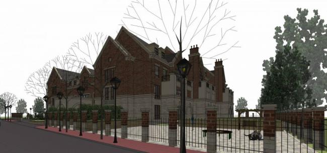 Sketchup学校模型|多层幼儿园，教育建筑，文教卫生，英式，古典风格