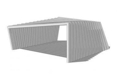 Sketchup素材模型|廊架，现代风格-BIM建筑网