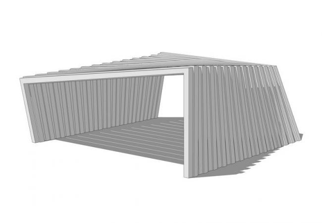 Sketchup素材模型|廊架，现代风格