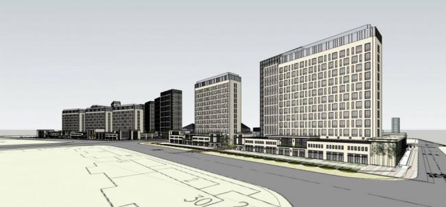 Sketchup办公模型|高层办公楼，酒店，商场，商业裙房，现代风格