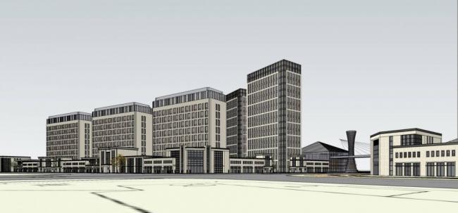 Sketchup办公模型|高层办公楼，酒店，商场，商业裙房，现代风格