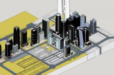 Sketchup综合体模型|超高层金融中心，行政办公，商业酒店，商场，对外交通，道路广场，市政设施-BIM建筑网