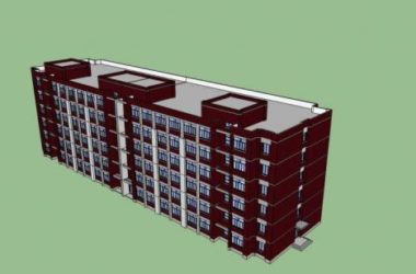 Sketchup住宅模型|多层宿舍楼，现代风格，公寓，居住建筑-BIM建筑网