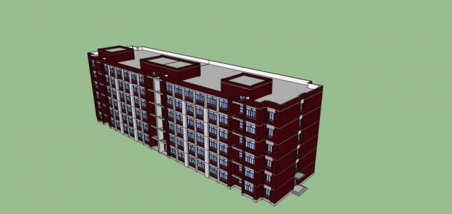 Sketchup住宅模型|多层宿舍楼，现代风格，公寓，居住建筑