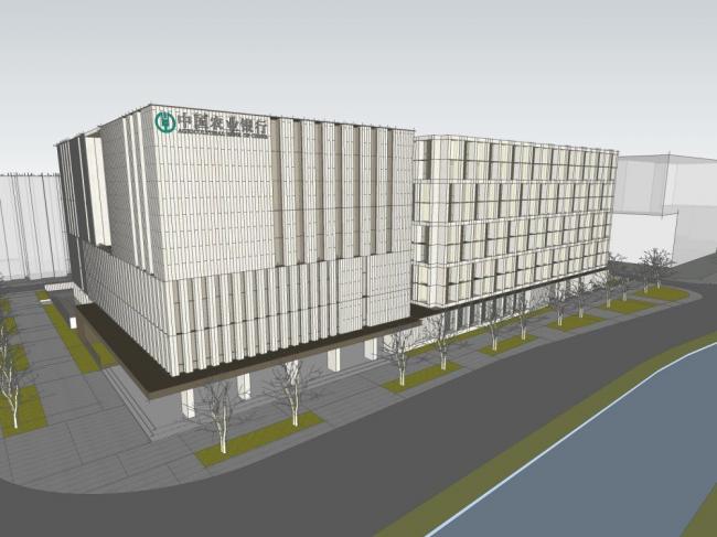 Sketchup办公模型|银行办公楼，多层，现代风格