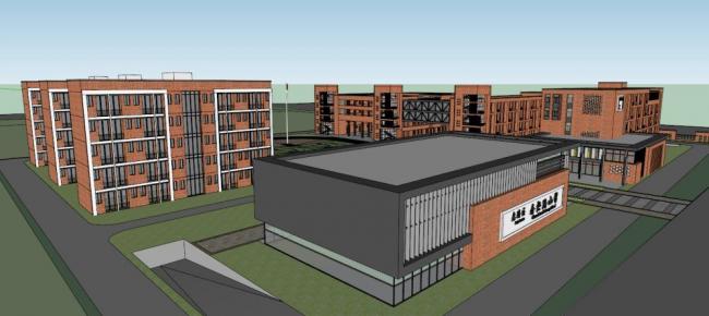 Sketchup学校模型|多层教学楼，学校，教育建筑，现代风格