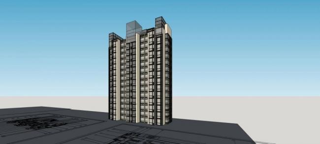 Sketchup住宅模型|小高层住宅楼，居住建筑，现代风格