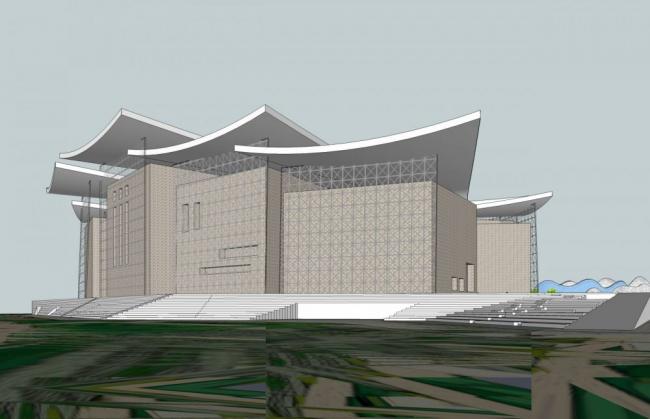 Sketchup文化模型|多层博物馆，文化建筑，现代风格