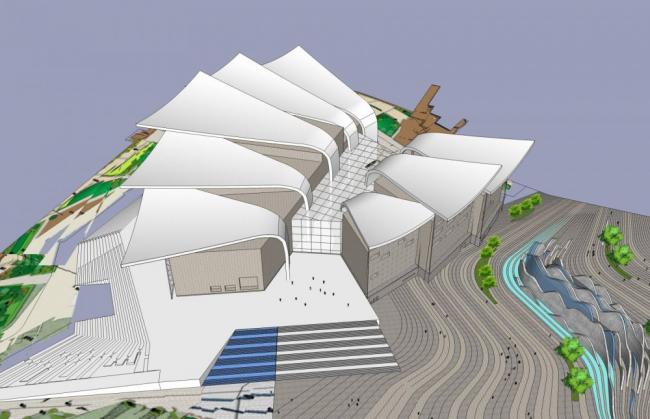 Sketchup文化模型|多层博物馆，文化建筑，现代风格