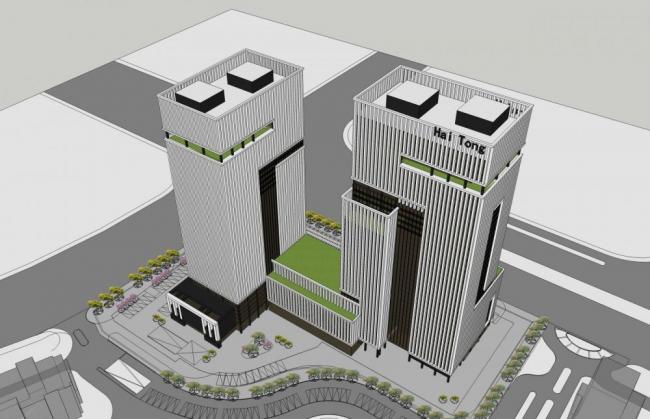 Sketchup办公模型|高层办公楼，酒店，商业裙房，现代风格
