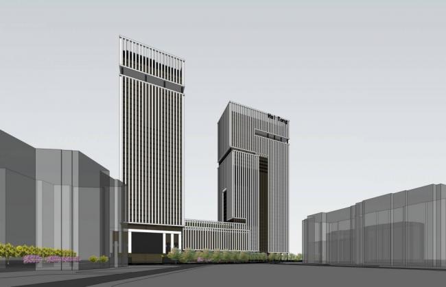 Sketchup办公模型|高层办公楼，酒店，商业裙房，现代风格