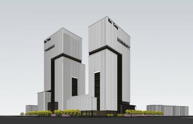 Sketchup办公模型|高层办公楼，酒店，商业裙房，现代风格