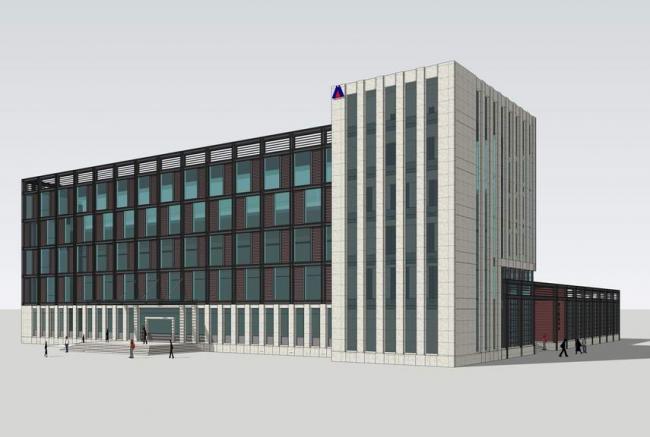 Sketchup办公模型|多层办公楼，厂区办公楼，现代风格