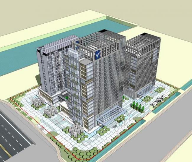 Sketchup办公模型|高层办公楼，现代风格