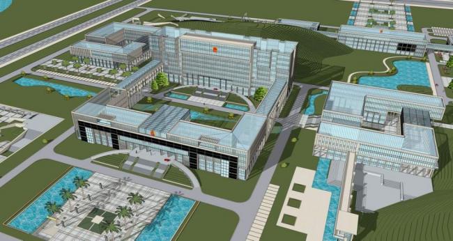 Sketchup办公模型|行政办公楼，多层政府办公楼，现代风格