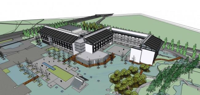 Sketchup商业模型|多层会所，商业建筑，中式风格