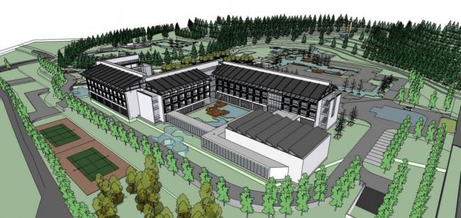 Sketchup商业模型|多层会所，商业建筑，中式风格