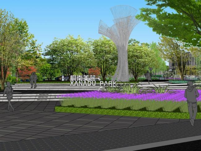 Sketchup景观模型|别墅，现代风格，景观